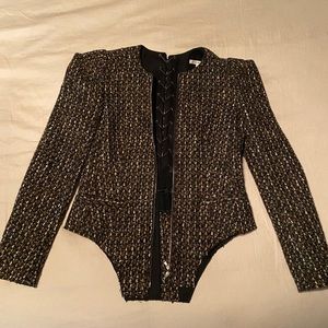 Carven wool boucle tweed armor jacket
